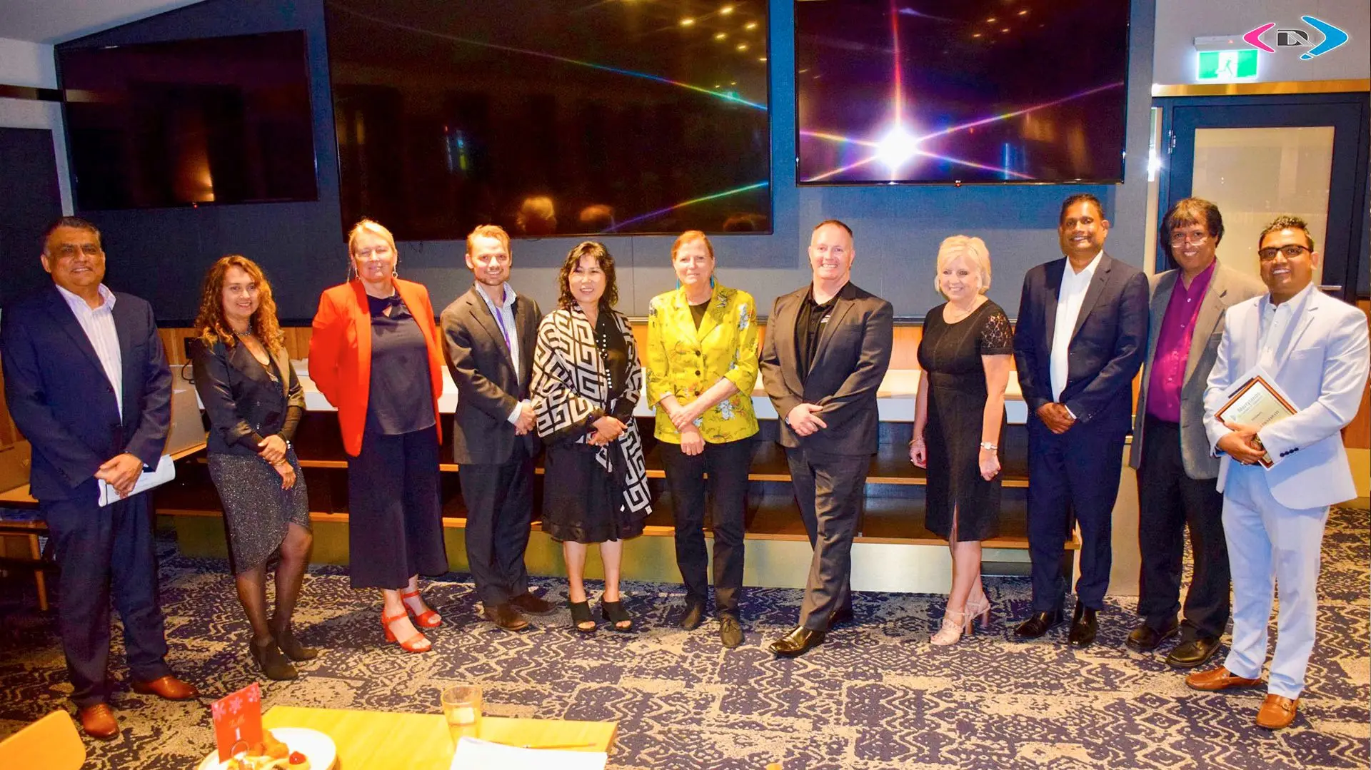 Chamber members and guests at an evening networking event